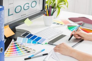 Designer creating a logo
