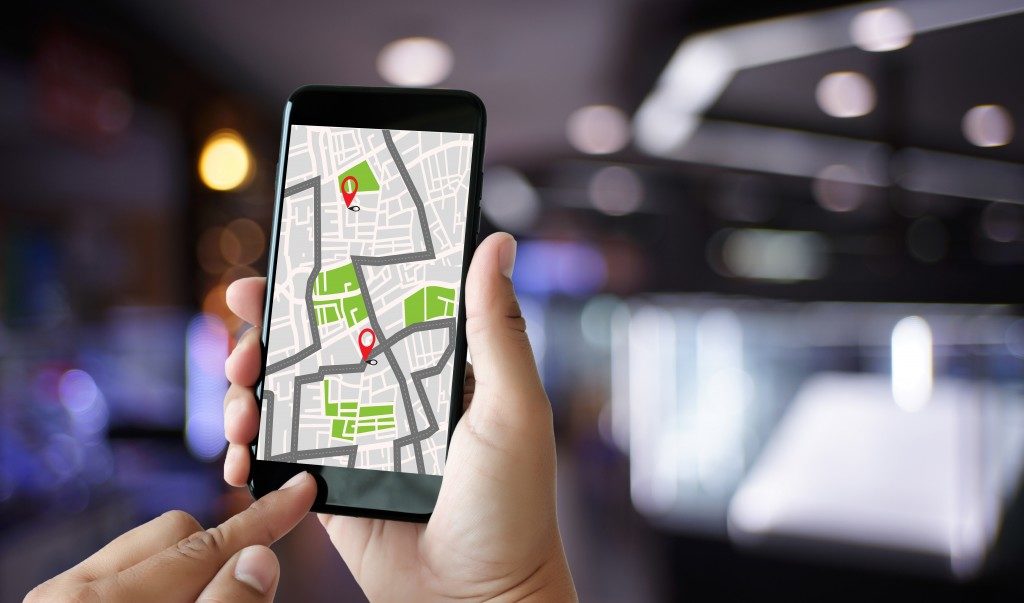 GPS app on a smartphone