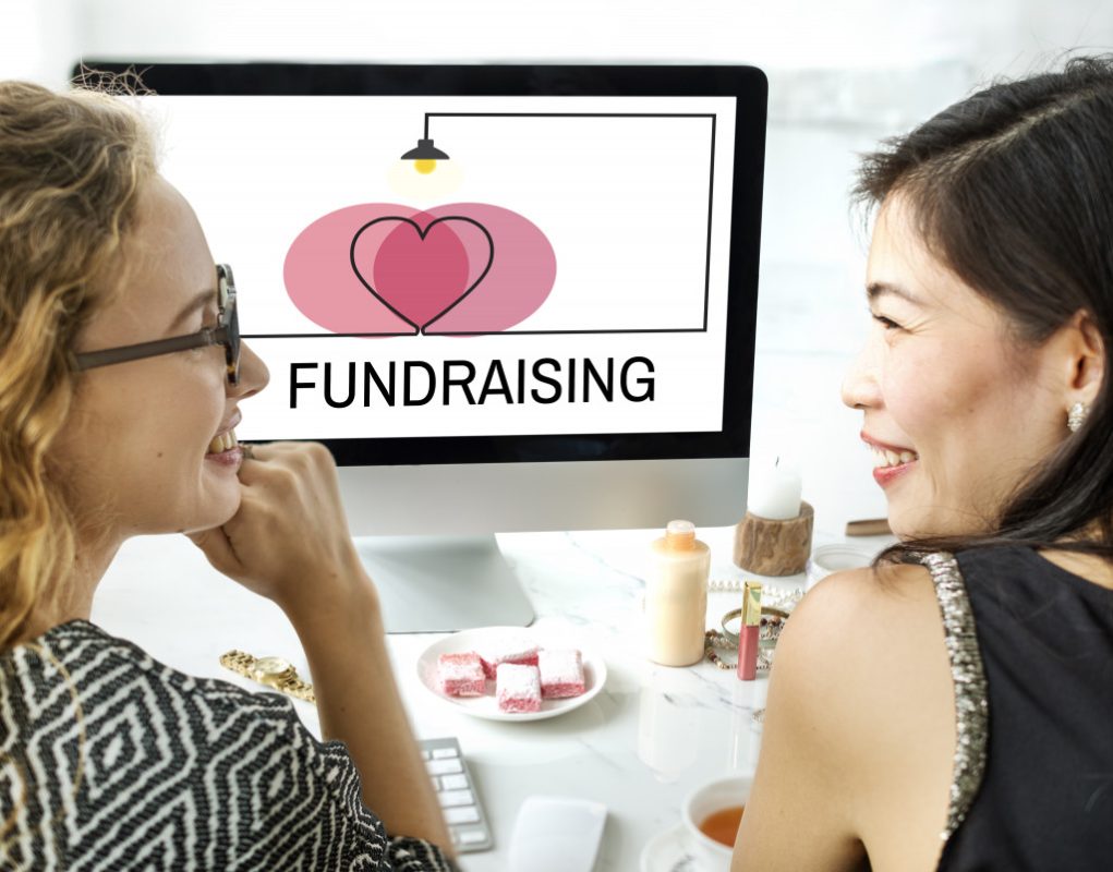 two women fundraising online